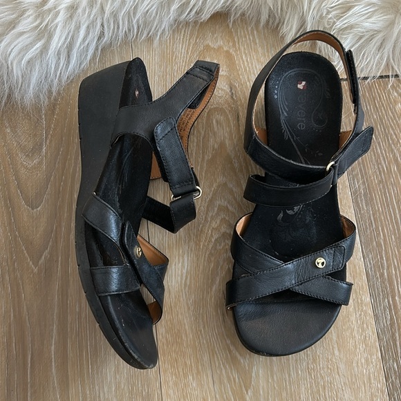 Revere Casablanca Leather Multi Strap Wedge Sandals - Picture 2 of 10